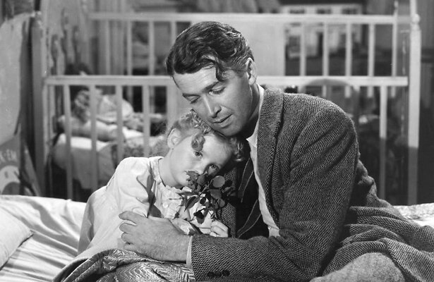 Karolyn Grimes en James Stewart in It's a Wonderful Life
