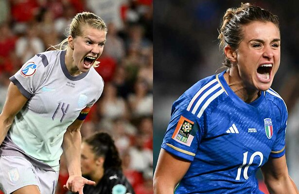 Ada Hegerberg van Noorwegen en Cristiana Girelli van Italië