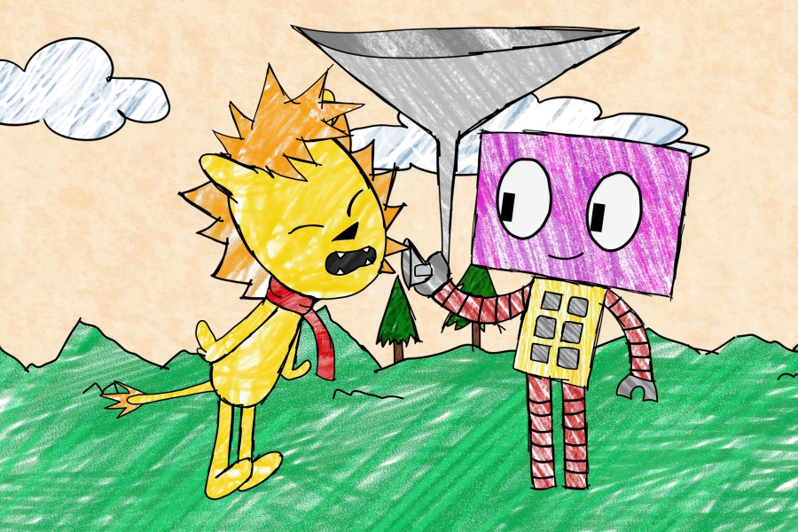 Rookie Robot Explores the World