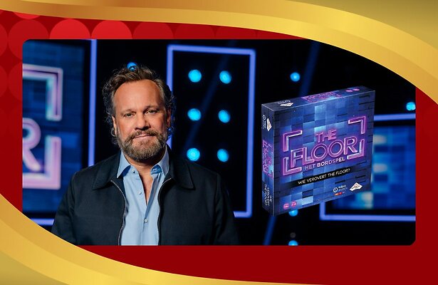 Carlo Boszhard met bordspel The Floor