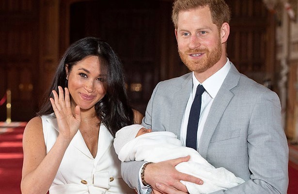 Meghan en Harry en hun baby Archie