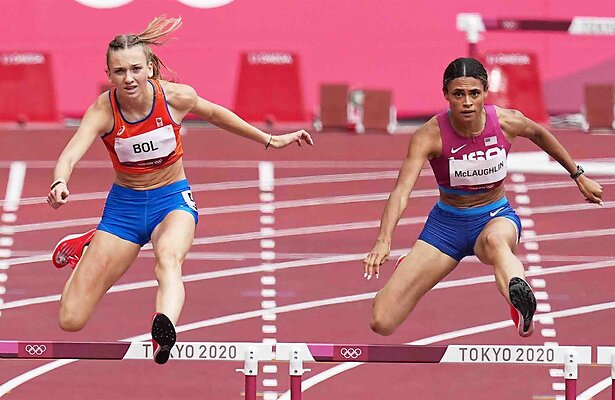 Femke Bol en Sydney McLaughlin