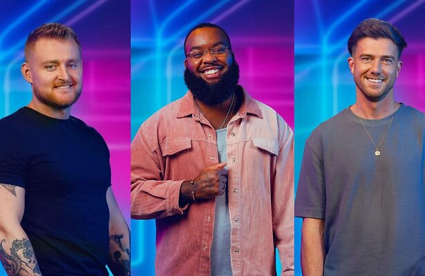 Glenn, Randy en Tom in Big Brother