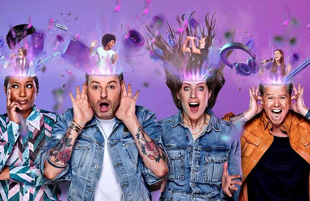 Edsilia Rombley, Fred van Leer, Marieke Elsinga en Danny de Munk voor I Can See Your Voice