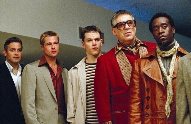 George Clooney, Brad Pitt, Matt Damon, Elliott Gould en Don Cheadle