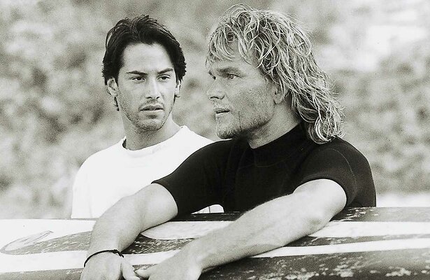 Keanu Reeves en Patrick Swayze in Point Break