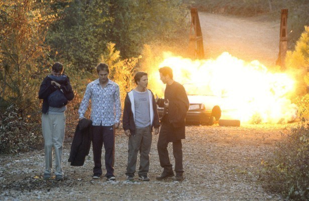 DJ Qualls, Seann William Scott, Breckin Meyer en Paulo Costanzo in Road Trip