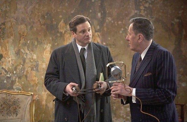 Colin Firth en Geoffrey Rush in The King's Speech
