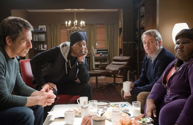 Ben Stiller, Eddie Murhy, Matthew Broderick en Odessa Montero in Tower Heist