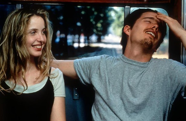 Ethan Hawke als Jesse en Julie Delpy als Celine in Before Sunrise