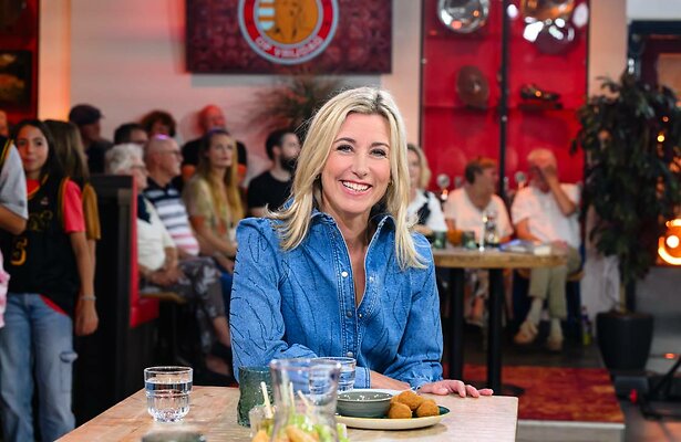 Carrie in haar praatprogramma.