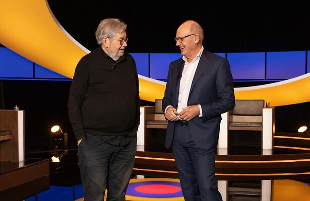 Philip Freriks en Maarten van Rossem in De Slimste Mens
