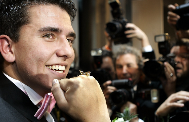 Jan Smit toen hij in 2005 de ring won.