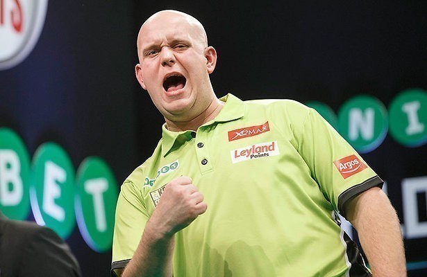 Michael van Gerwen in de finale van het WK Darts 