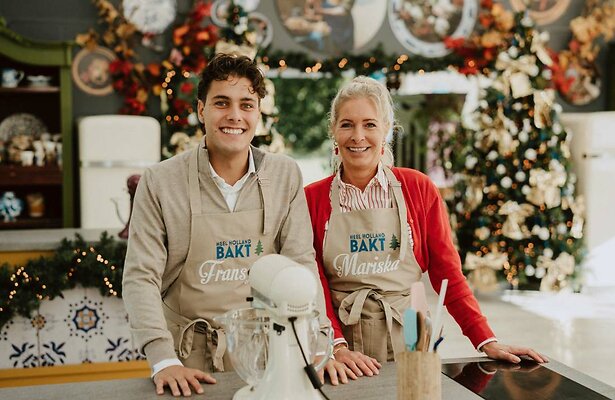 Frans Jr. en Mariska Bauer voor Heel Holland Bakt