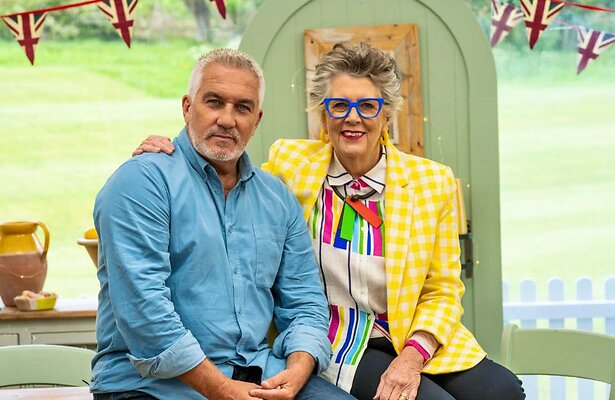 Paul Hollywood en Prue Leith in The Great British Bake Off