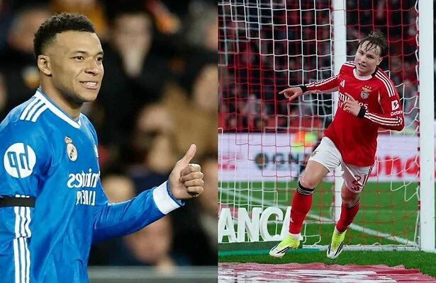 Kylian Mbappé (Real Madrid) vs. Andreas Schjelderup (Benfica)