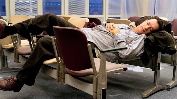 Tom Hanks woont op het vliegveld