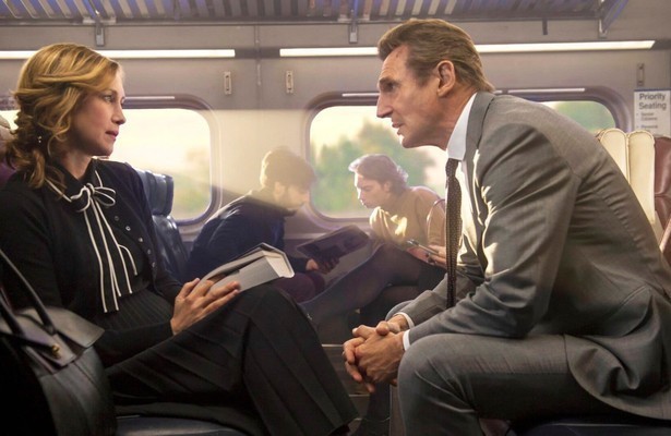 Liam Neeson en Vera Farmiga in The Commuter
