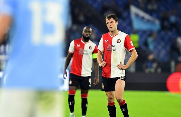 Lutsharel Geertruida en Mats Wieffer van Feyenoord