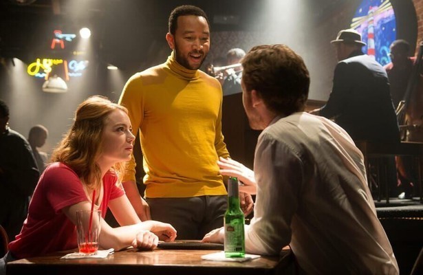 Emma Stone, Ryan Gosling en John Legend in La La Land