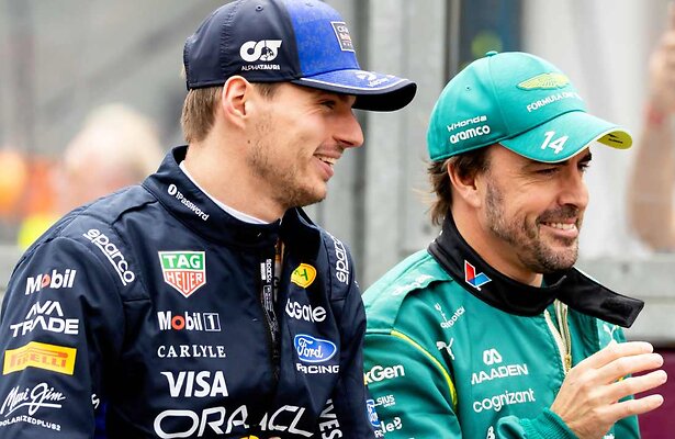 Max Verstappen en Fernando Alonso