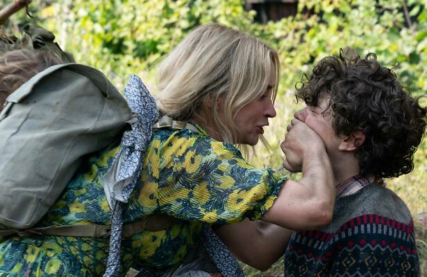 Emily Blunt en Noah Jupe in A Quiet Place Part II