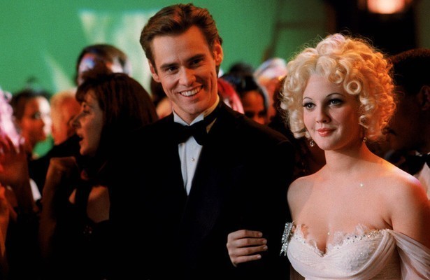 Jim Carrey en Drew Barrymore in Batman Forever