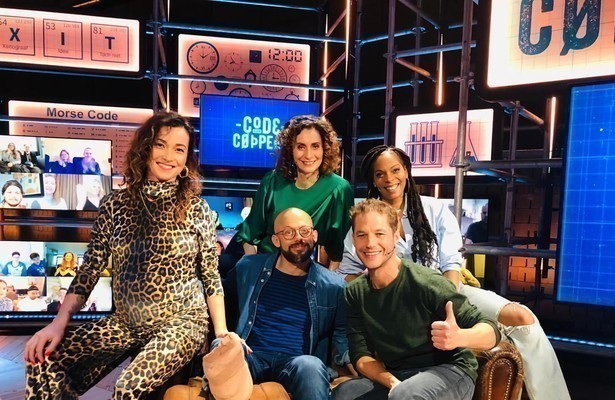 Birgit Schuurman, Pia Douwes, Carolina Dijkhuijzen en Staf en Mathias Coppens