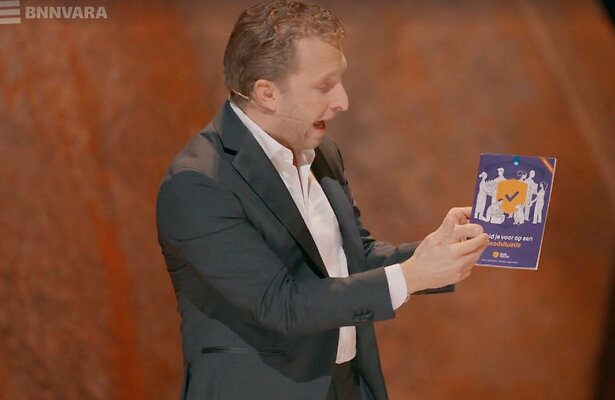 Peter Pannekoek tijdens zijn oudejaarsconference.