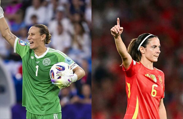 Ann Katrin Berger van Duitsland en Aitana Bonmati van Spanje