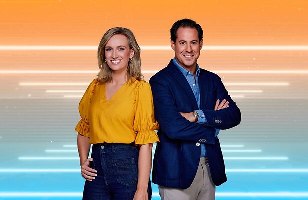 De presentatoren van GoedNieuws Vandaag Nikki Herr en Donatello Piras.