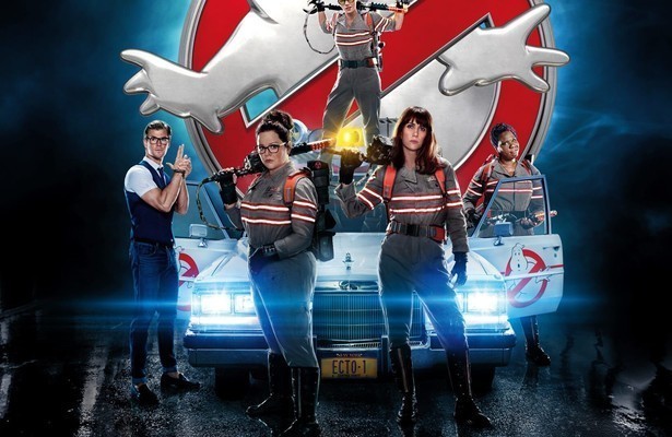 Chris Hemsworth, Melissa McCarthy, Kristen Wiig en Leslie Jones