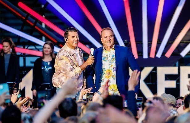 Jan Smit & Frans Bauer tijdens Muziekfeest op het Plein