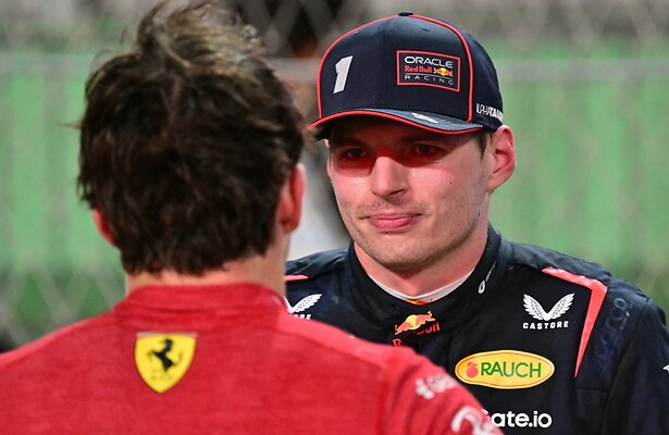 Max Verstappen en Charles Leclerc