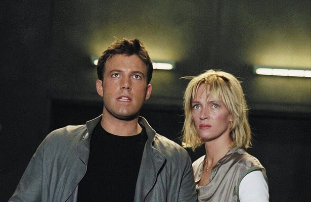 Ben Affleck en Uma Thurman in Paycheck