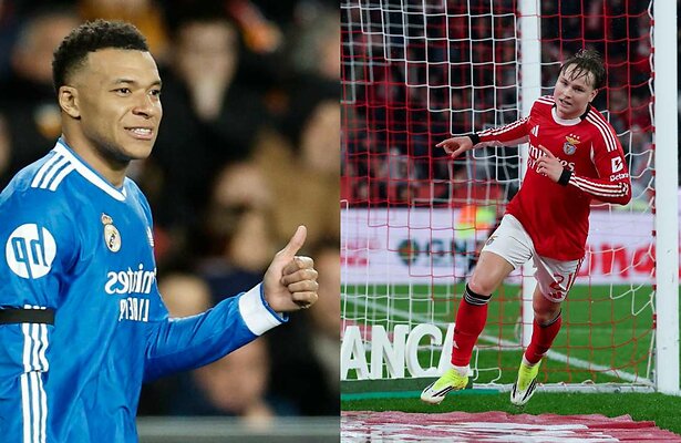 Kylian Mbappé (Real Madrid) vs. Andreas Schjelderup (Benfica)