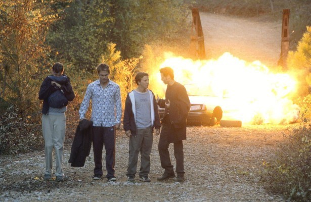 DJ Qualls, Seann William Scott, Breckin Meyer en Paulo Costanzo in Road Trip