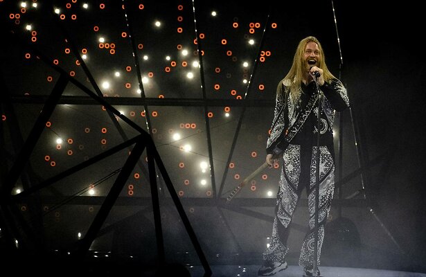 Sam Ryder tijdens het Eurovisie Songfestival 2022