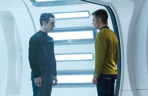Benedict Cumberbatch en Chris Pine in Star Trek into Darkness