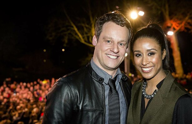 Taeke Taekema en Airen Mylene tijdens de finale van Wie Is de Mol? in 2016