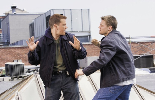 Leonardo DiCaprio en Matt Damon in The Departed