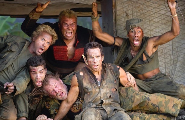 Ben Stiller met overige castleden Tropic Thunder
