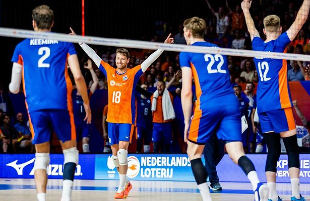 Aanvoerder Wessel Keemink uit het Nederlandse volleybalteam