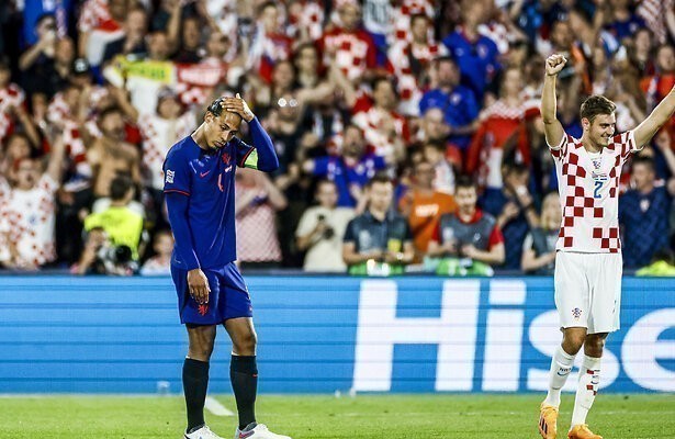 Het Nederlands elftal tegen Kroatië in de halve finale van de Nations League