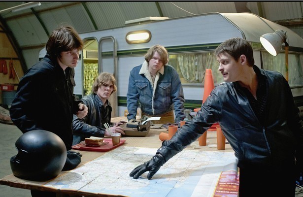 Teun Kuilboer, Reinout Scholten van Aschat, Gijs Naber en Korneel Evers in De Heineken Ontvoering