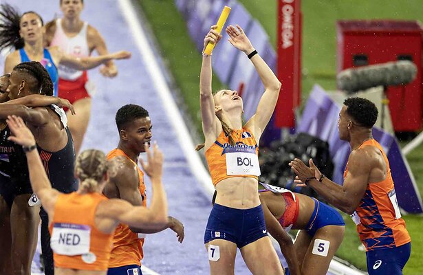 Eugene Omalla, Lieke Klaver, Isaya Klein Ikkink en Femke Bol
