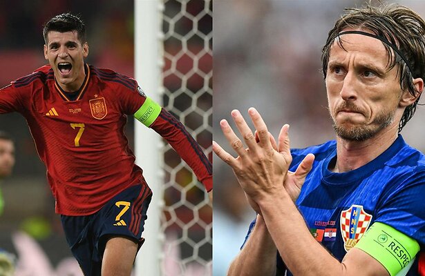 Alvaro Morata en Luka Modric