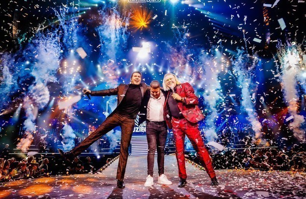 Jan Smit, Marco Schuitmaker en René Karst tijdens Muziekfeest van het Jaar 2023