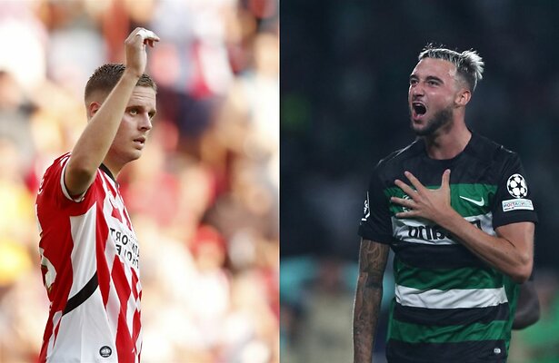 Joey Veerman (PSV) vs. Zeno Debast (Sporting CP)